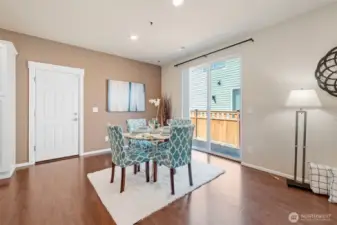 The slider off the dining area makes outdoor grilling so convenient.