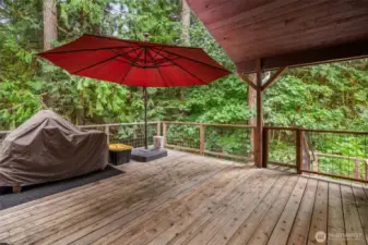 Large Covered Deck off the Kitchen & Living Room.