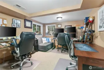 Office space located off the landing of the stairs leading to the basement.