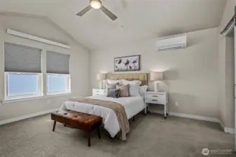 Primary Bedroom with vaulted ceilings