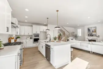 Interior photos are of the Sheridan model home at Maywood Heights. Same floor plan but colors and finishes will vary. Photos are for illustration purposes only.