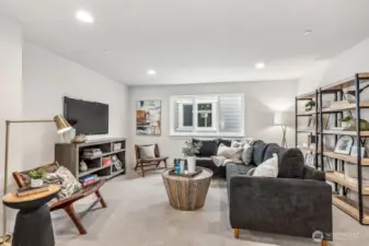 Spacious bonus room. Interior photos are of the Sheridan model home at Maywood Heights. Same floor plan but colors and finishes will vary. Photos are for illustration purposes only.