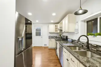 View of kitchen from laundry room