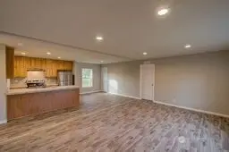 Living room looking at back door.