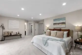 large primary space and huge walk in closet