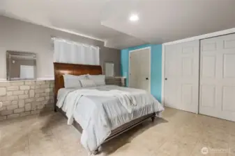 Bedroom 4 basement tons of storage