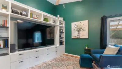 Entertainment center and 83" TV are included!
