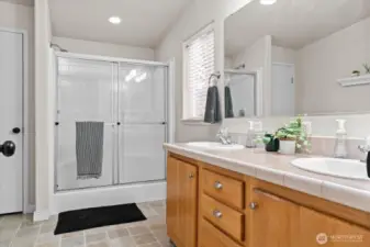 Primary bath with walk-in shower