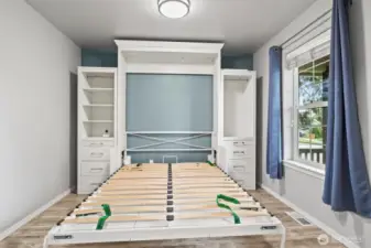 Built-in desk is also a murphy bed for an extra bedroom