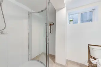 Updated Shower and Bath on Lower level