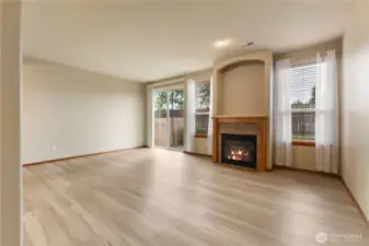 Family Room with gas fireplace insert