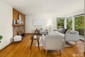 Living Room - Wood Burning Fire Place