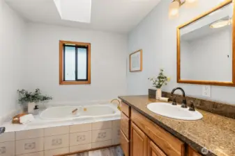 Bath Upstairs with jetted tub.