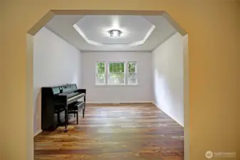 Dining room with beautiful & unique arch design!
