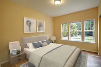 Virtually Staged light & bright Guest Bedroom #2