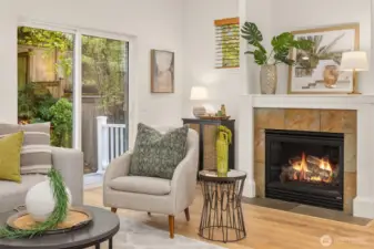 Great Room off Kitchen with Gas Fireplace