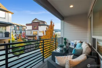 Large, covered, east facing balcony ideal for summer dining and relaxing in the shade.