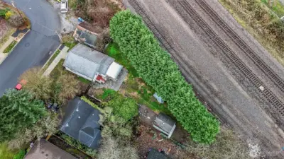 Alternate Overhead Photo of the Lots~Garage & Home
