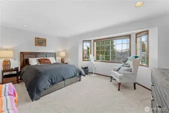 Primary bedroom that has a view of Mt Rainier!