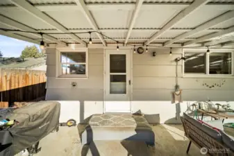 Rear door with storm door