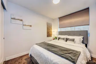 Two spacious bedrooms provide flexibility for guests, a home office, or roommate living.