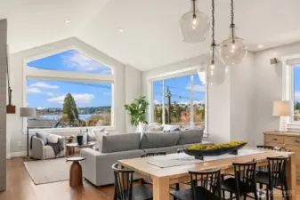 View of lake, space needle.