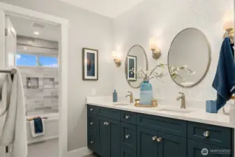 Bathroom on the bedroom level.