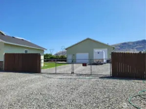 View of Shop, Extended Fenced Driveway