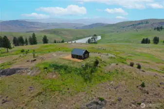 Guest cabin aerial view