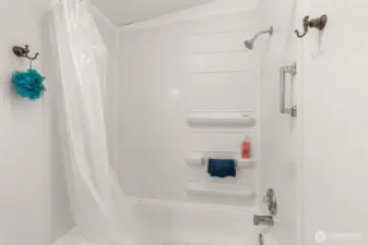 Enjoy the flexibility of a tub/shower combo —perfect for a quick rinse or a relaxing soak.