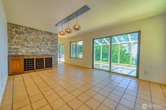 Dining room w/wine storage