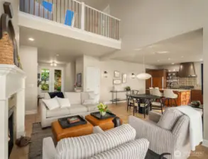 Upper level has  bedroom, bath, huge closet & loft.