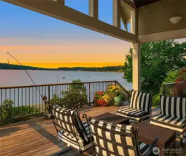 Wrap around covered deck allows for options.