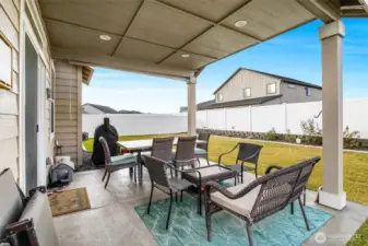 Does this back covered patio speak BBQ steaks and smoked beef jerky to you like it does with me?  I'm looking forward to alot of people coming to the open house!