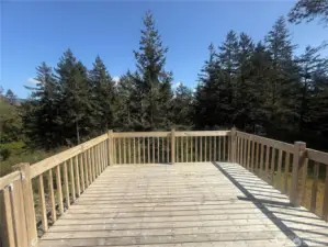 Completely private entertaining deck off the back of the home.