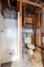 Roughed in Bathroom with Shower/Toilet