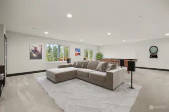 virtually staged rec room