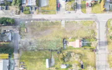 Aerial of subdivided lot