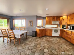 Lower level kitchen.