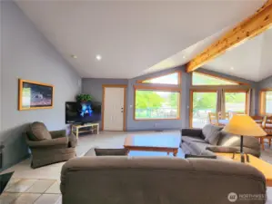 Large windows and sliding glass door for lots of natural lights and views.