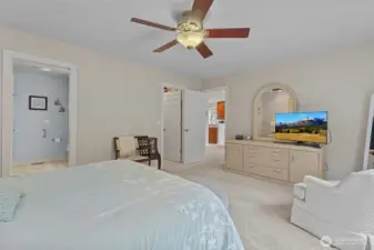 Another view of the primary bedroom, which is off the living room area