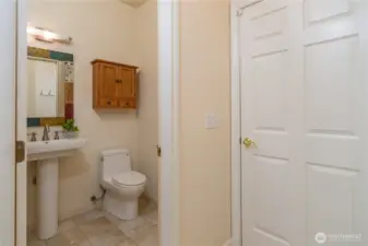 Main floor full bath. Door to 2 car attached garge.