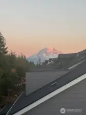 Mt Rainier from roof top deck during clear day