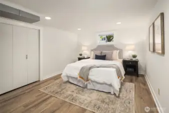 Spacious basement level bedroom