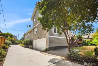 Attached 2-car garage plus parking pad