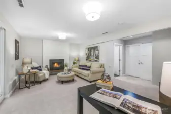 A second angle of the family room highlights its size and flexible layout. With space for seating and activities, this level expands the home’s livability.
