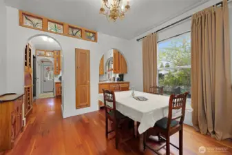 A view from the dining room/entry into the kitchen.