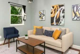 Virtually Staged alternative design for the upper area of the home.