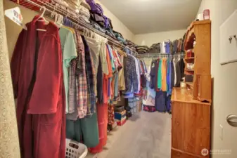Master bedroom walk in closet
