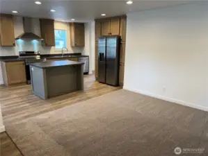 View of kitchen from living room.